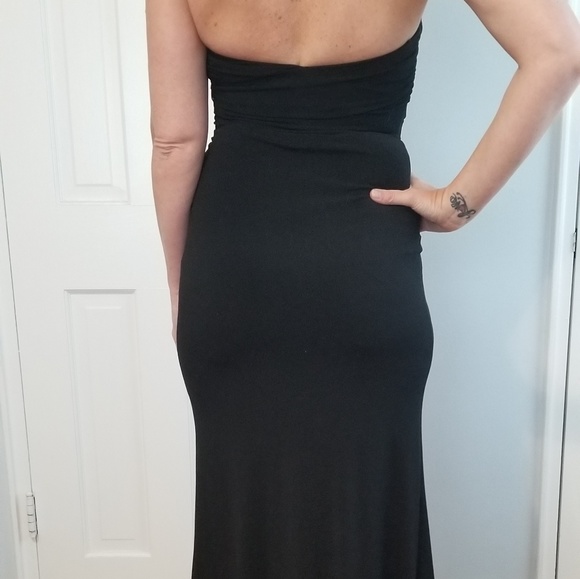 Womens black tie full length gown - Picture 3 of 3